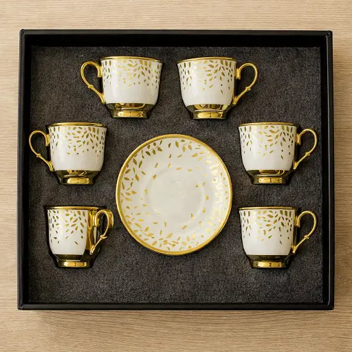 [TT-1397E] طقم قهوه 6 ق بورسلين ( عبوة 20)