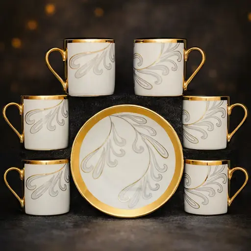 [TT-1397H] طقم قهوه 6 ق بورسلين ( عبوة 24)