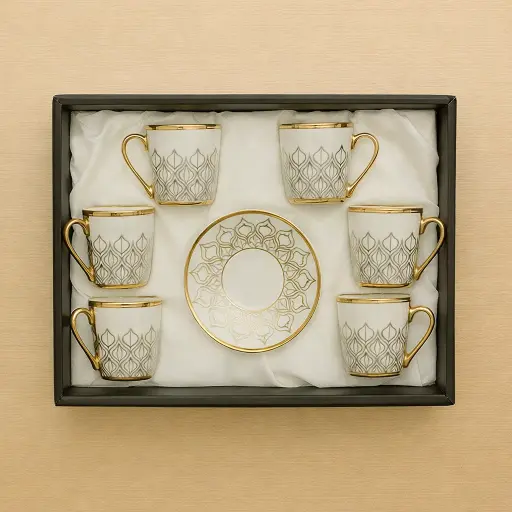 [TT-1397X] طقم قهوه 6 ق بورسلين ( عبوة 20)
