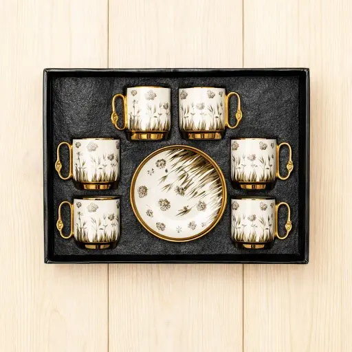 [TT-1397O] طقم قهوه 6 ق بورسلين ( عبوة 20)