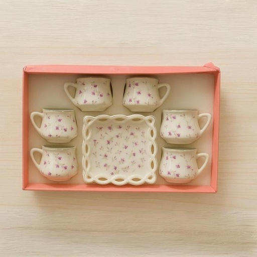 [TT-1397S] طقم قهوه 6 ق بورسلين ( عبوة 20)