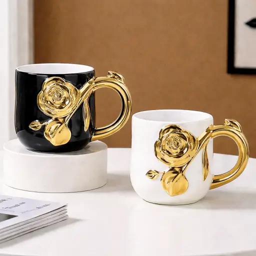 [TT-67] مج بورسلين ورده ذهبي * 60