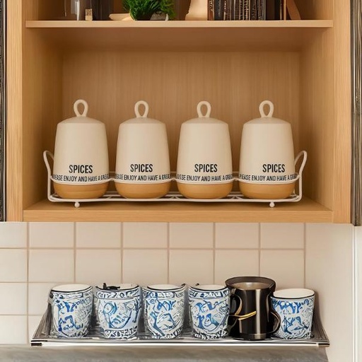 [QQ-968] طقم توابل  بورسلين 4 ق وسط [عبوة 10 ]