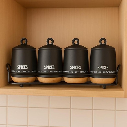 [QQ-968-A] طقم توابل  بورسلين 4 ق وسط [عبوة 10 ]