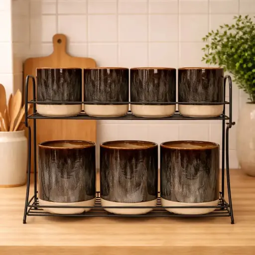 [QQ-970] طقم توابل ورد بورسلين 4 ق وسط [عبوة 10 ]