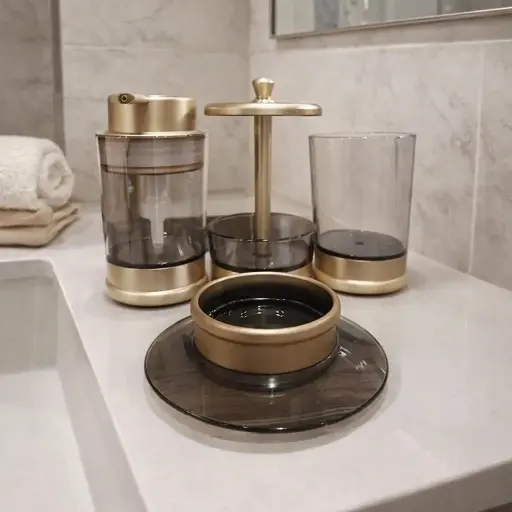 [AD-99-B] طقم حمام 4 ق اكليرك ذهبي*24