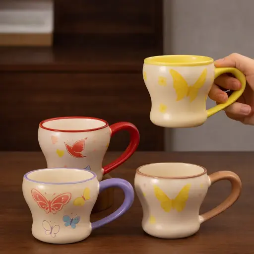 [TT-1520] مج ورد و فراشه [ عبوة 60 ]