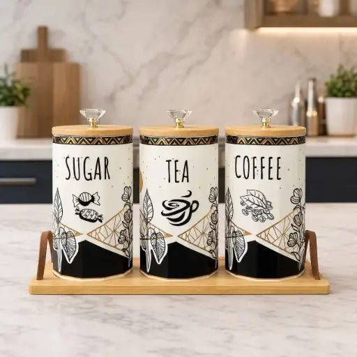 [TT-1536-C] طقم شاي وسكر وقهوة [ عبوة 12 ]
