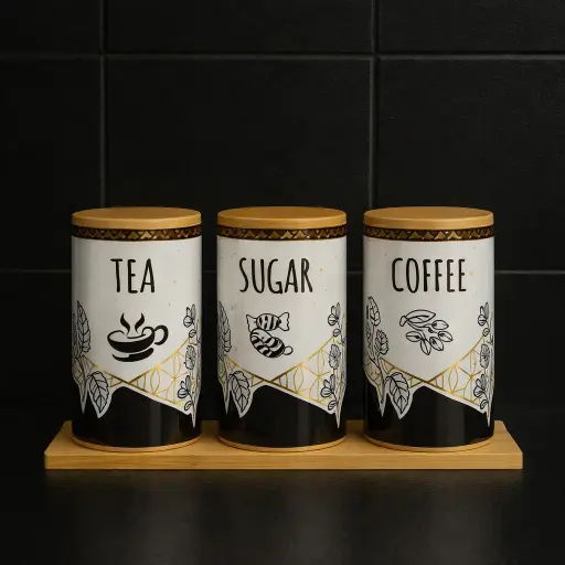 [TT-1536-C] طقم شاي وسكر وقهوة [ عبوة 12 ]