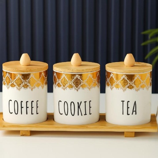 [TT-1543-A] طقم شاي وقهوة وسكر خذف [ عبوة 18 ]