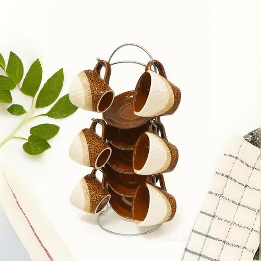 [TT-1556D] طقم فنجان خذف [ عبوة 18 ]