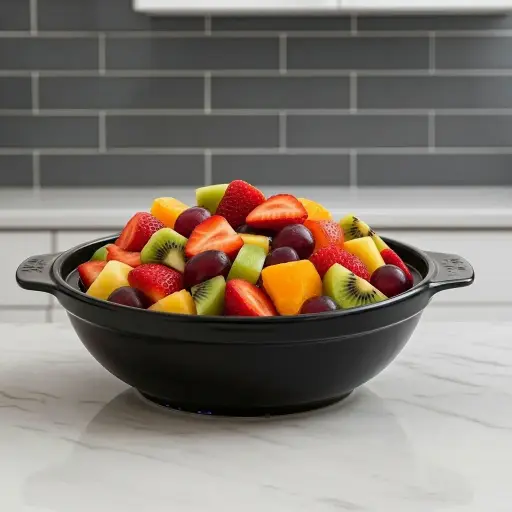 [NN-82] طبق ميلامين بيدين اسود 24 سم مقاوم للكسر [ عبوة 60]