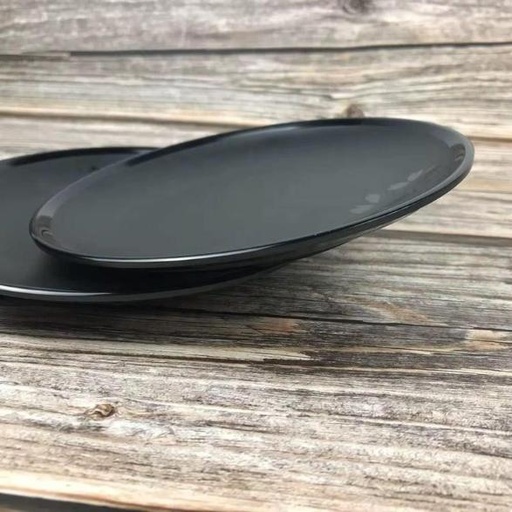 [NN-85] طبق ميلامين اسود 18 سم مقاوم للكسر [ عبوة 200]