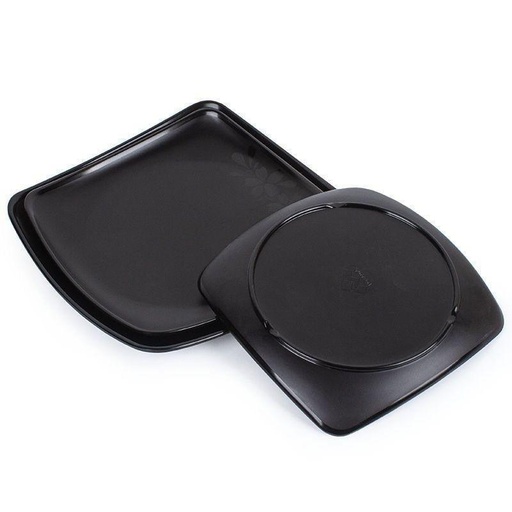 [NN-92] طبق ميلامين اسود مقاوم للكسر [ عبوة 160]