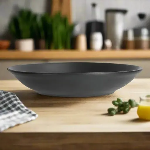 [NN-94] طبق ميلامين اسود مقاوم للكسر [ عبوة 40]