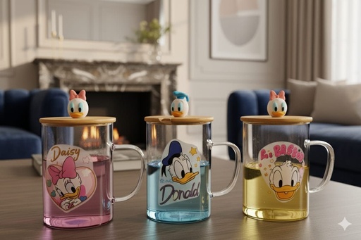 [GG-426] كوب زجاج بطوط [ عبوه 60 ]