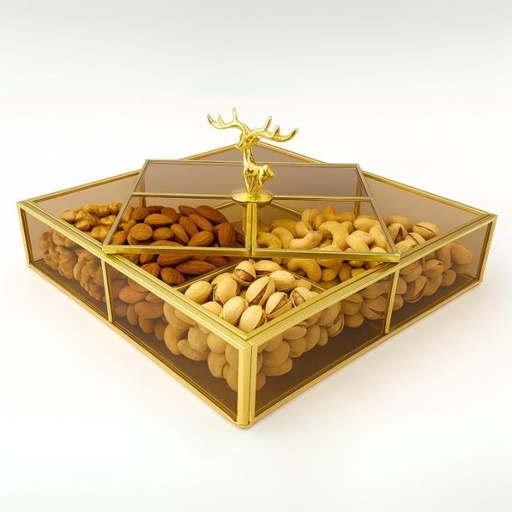 [SA-543S] علبه تسالي متقسمه فاميه مربعه وسط [ عبوة 12 ]