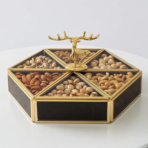 [SA-540S] علبه تسالي متقسمه اسود وسط [ عبوة 12 ]