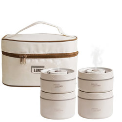 [HH-48] طقم 4 عامود طعام و معلقه و 2 استيكس شنطه حفظ حراري  [ عبوة 40 ]