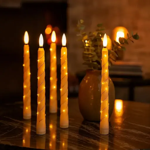 [M-522] طقم 6 شمعه ليد خاريجي [ عبوة 80 ]