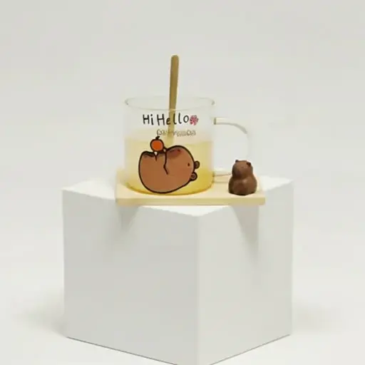 [GG-412G] كوب زجاج بالقاعده خشب ديذني [ عبوة 80 ]