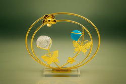 [E-638] ديكور معدن كورة ازرق [ عبوة 48 ]