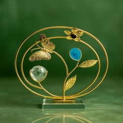 [E-640] ديكور معدن كورة ازرق [ عبوة 48 ]