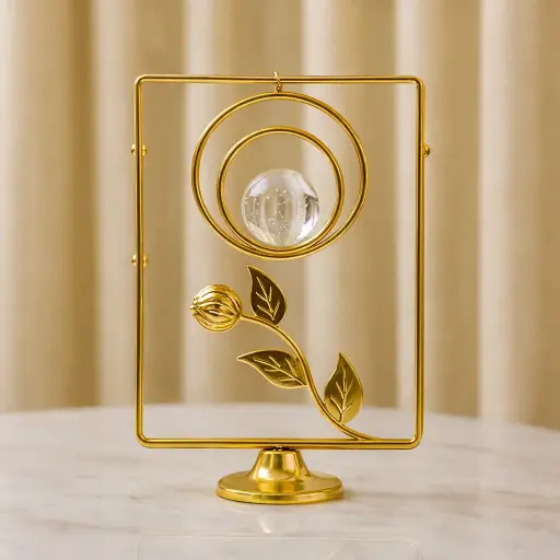 [E-650] ديكور ذهبي بلوره [ عبوة 48 ]