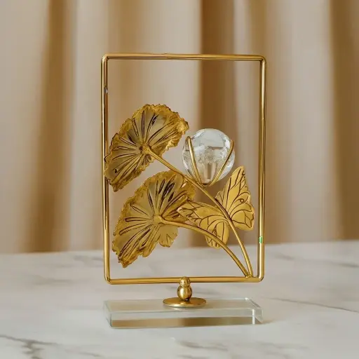 [E-651] ديكور ذهبي بلوره [ عبوة 72 ]