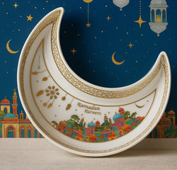 [TT-2253] طبق هلال خزف ايرانى [ عبوة 48 ]