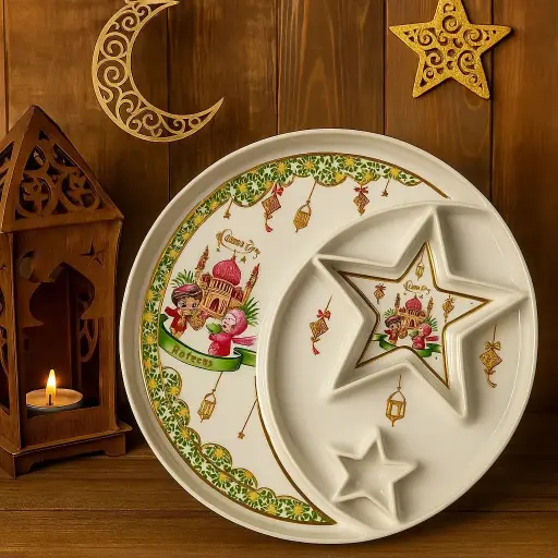 [TT-2255] طبق تسالي نجمة هلاال ايرانى [ عبوة 48 ]