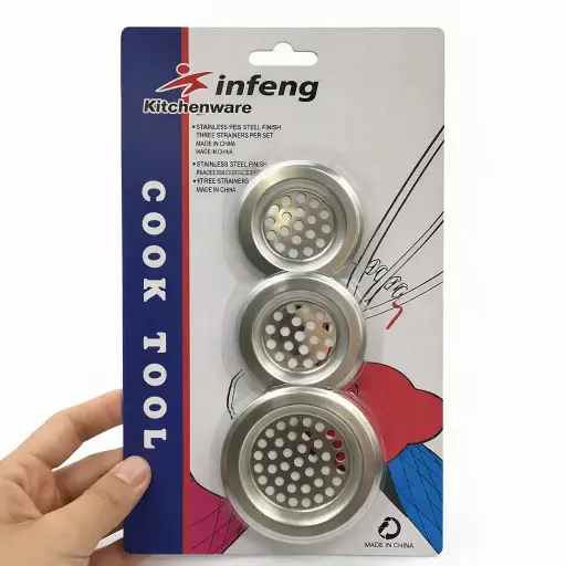 [K-405] صفاية حوض ستانليس 3*1(عبوة600)