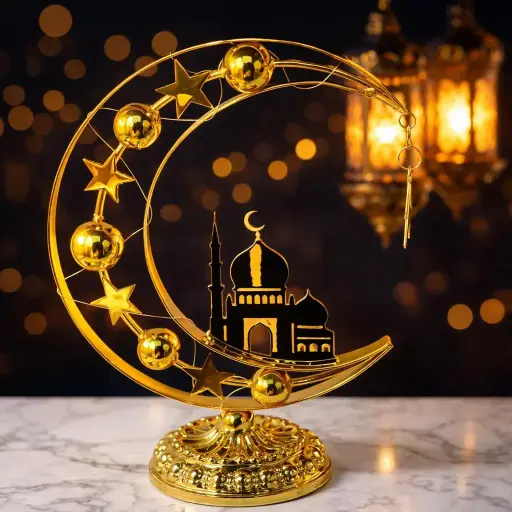 [EL-1190] ديكور هلال مضئ وسط [ عبوة 24 ]