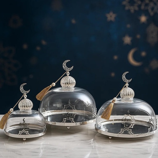 [DD-1339] حافظة كيك 3 ق فضي [ عبوة 6 ]