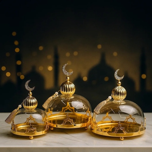 [DD-1339A] حافظة كيك 3 ق ذهبي [ عبوة 6 ]