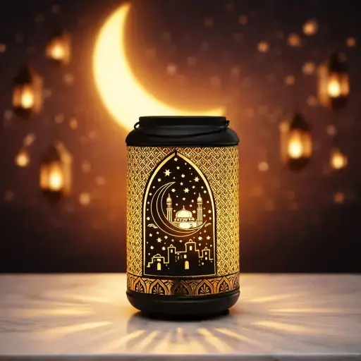 [E-633A] ديكور اسلامي ابيض كبير [ عبوة 48 ]