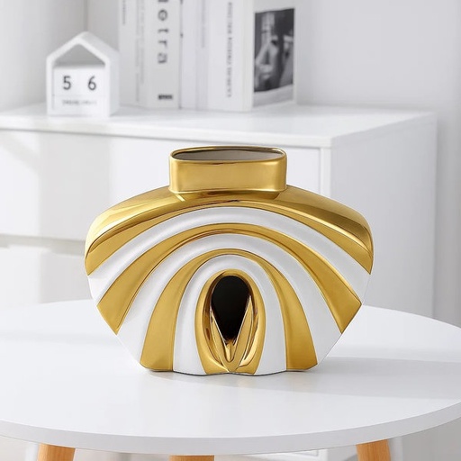 [WA-1160] فازة مروحة ابيض فى دهبى [ عبوة 36 ]