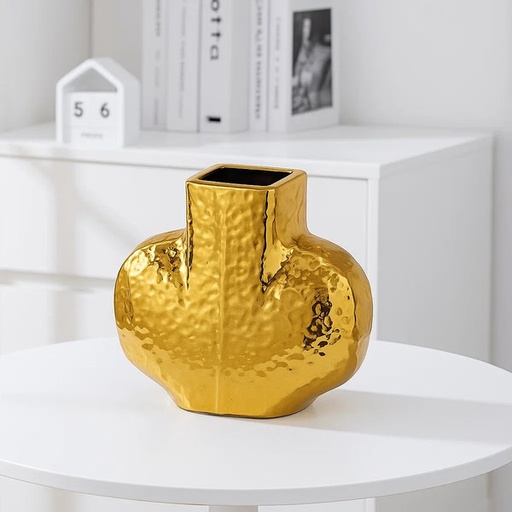 [WA-1165] فازة قلب ذهبى