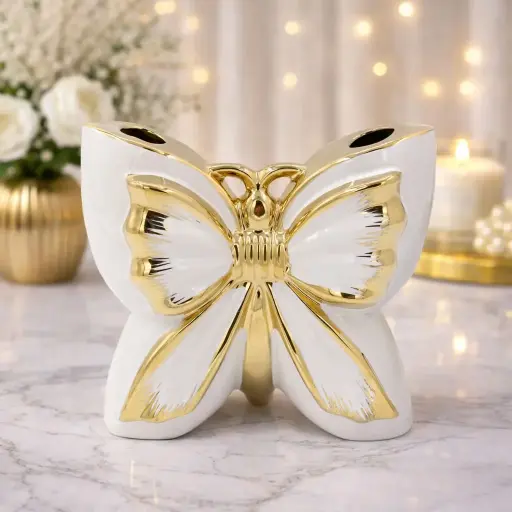 [WA-1172] فازة فراشة شكل جديد وسط [ عبوة 48 ]