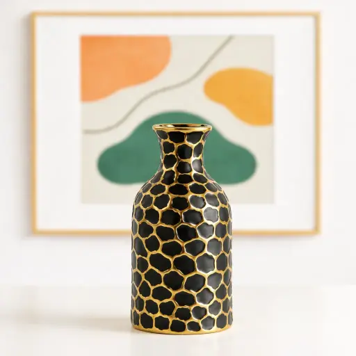 [WA-1174] فازة دواير اسود فى جولد [ عبوة 30 ]