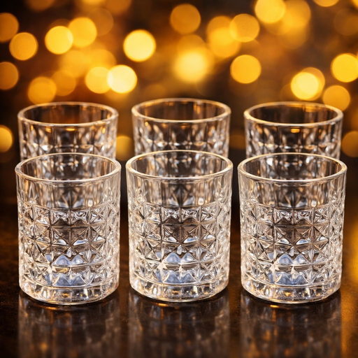 [AD-58] طقم 6 اكواب كرستال مضلع [عبوه 12]