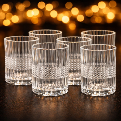 [AD-60] طقم 6 اكواب كرستال منقوش [عبوه 12]