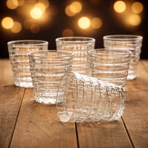 [AD-61] طقم 6 اكواب كرستال حلقات[عبوه 12]