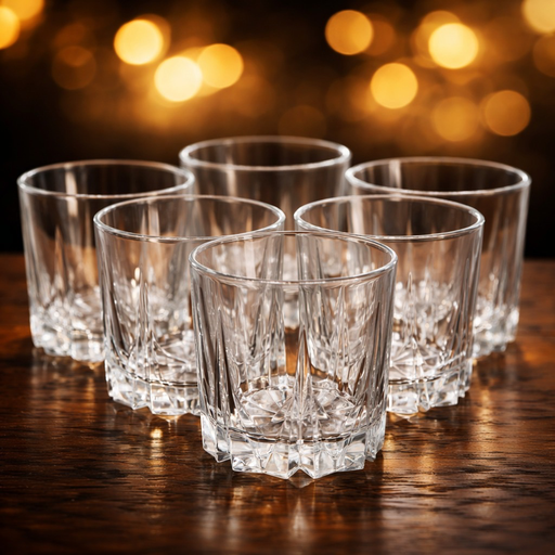 [AD-63] طقم 6 اكواب كرستال مضلعه[عبوه 8]