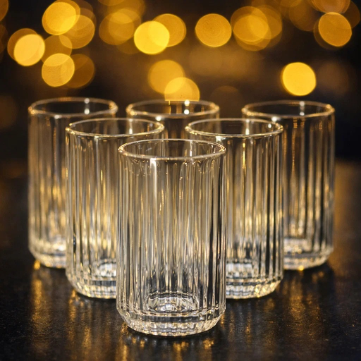 [AD-67] طقم 6 اكواب كرستال طويل كلاسك [عبوه 8]