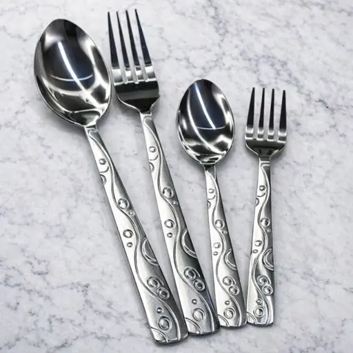 [SS-32] طقم معالق و شوك سيلفر * 100