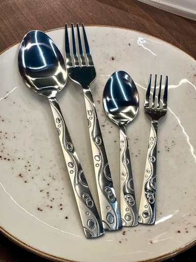 [SS-32] طقم معالق و شوك سيلفر * 100